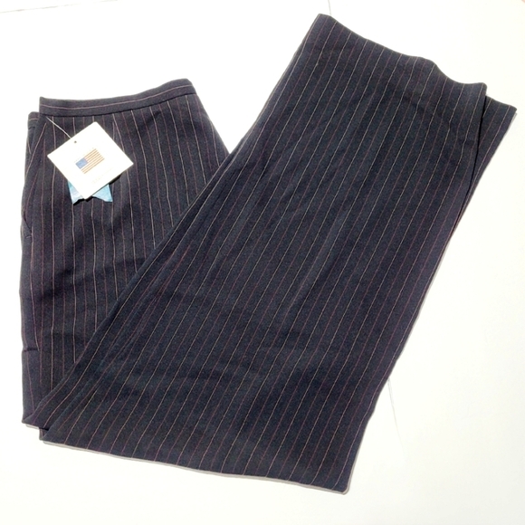 NWT Garfield Marks Black Pants with Red & Pink pinstripe (14) Made in USA - Picture 1 of 9